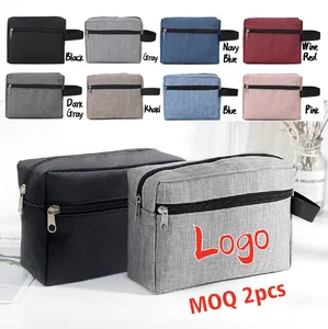 Custom Logo Print Large Capacity Waterproof Oxford Men WomenTravel Toiletry Makeup Case Durable Phone Zipper Storage Hand Bag