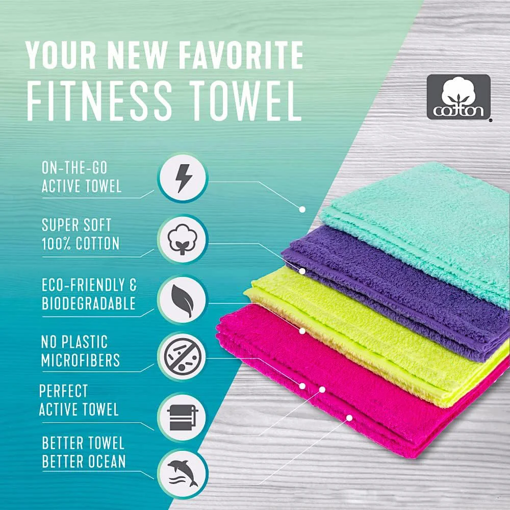 Eco Friendly Working Out Exercise Absorbent Fitness Sweat Towel Soft Cotton 38 Inch Fast Drying Safe Beach Towels Yoga Towel