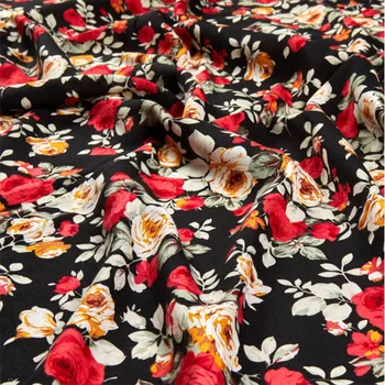The new hawaiian listing viscose 100% rayon / polyester printing challis fabric for dresses price per meter