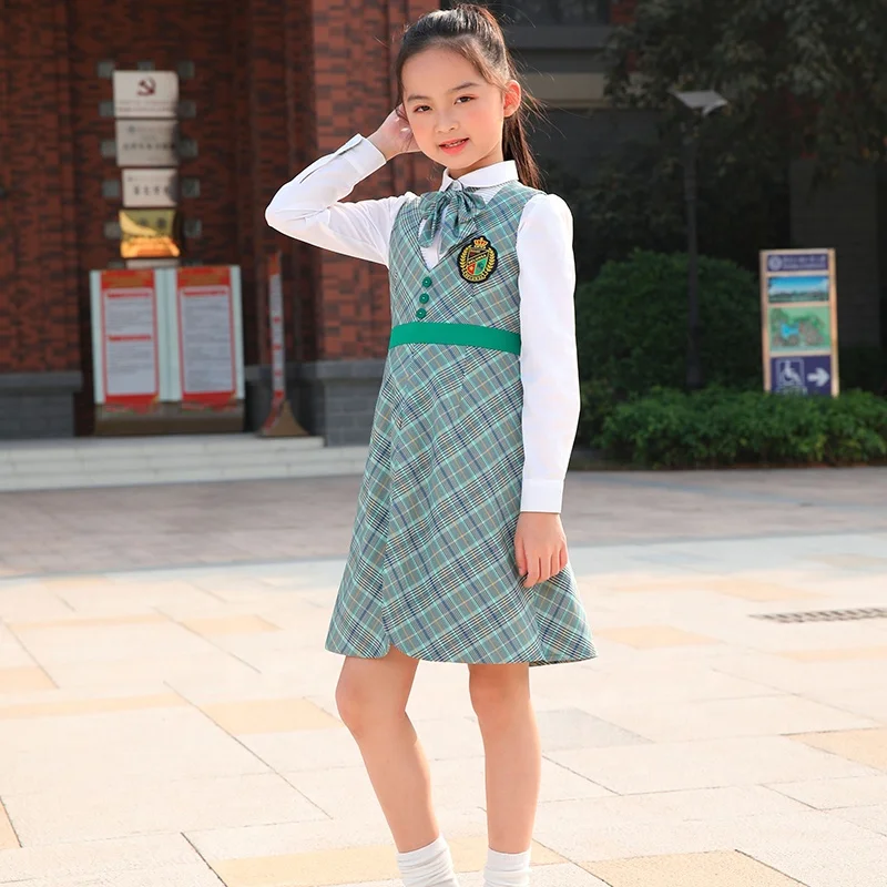 Pinafore Dress Plaid School Uniform Dress OEM Designs Check School