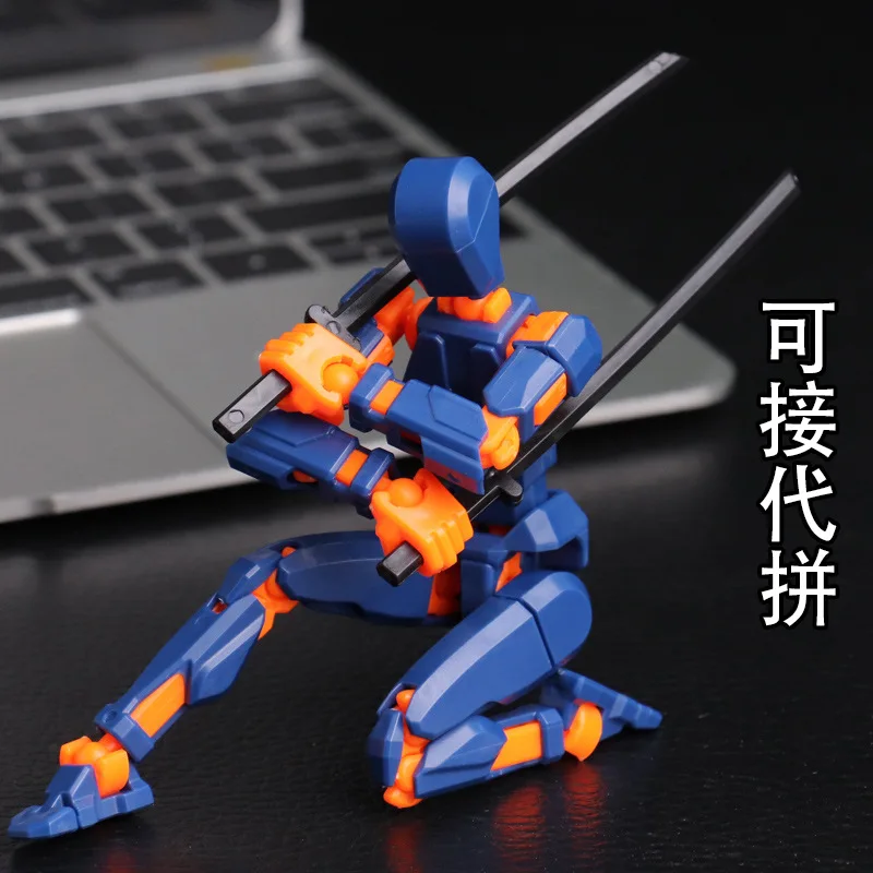 Custom Size Color Multi-Joint Action Figure Printed Creative Kids Mini Toys Office Desktop Articulated Figure Toy Building Block