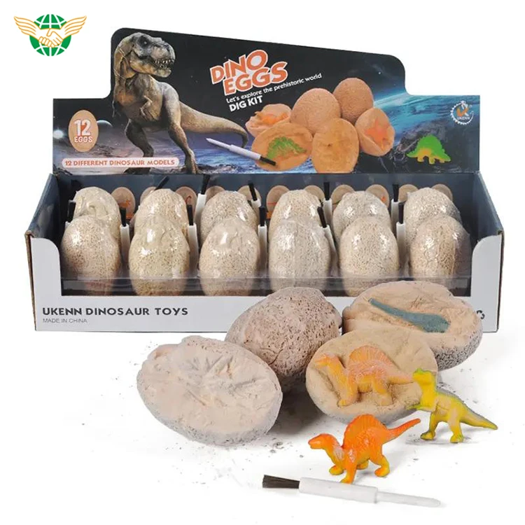 Dinosaur Eggs Excavation Dig Kit - Break Open 12 Unique Eggs And