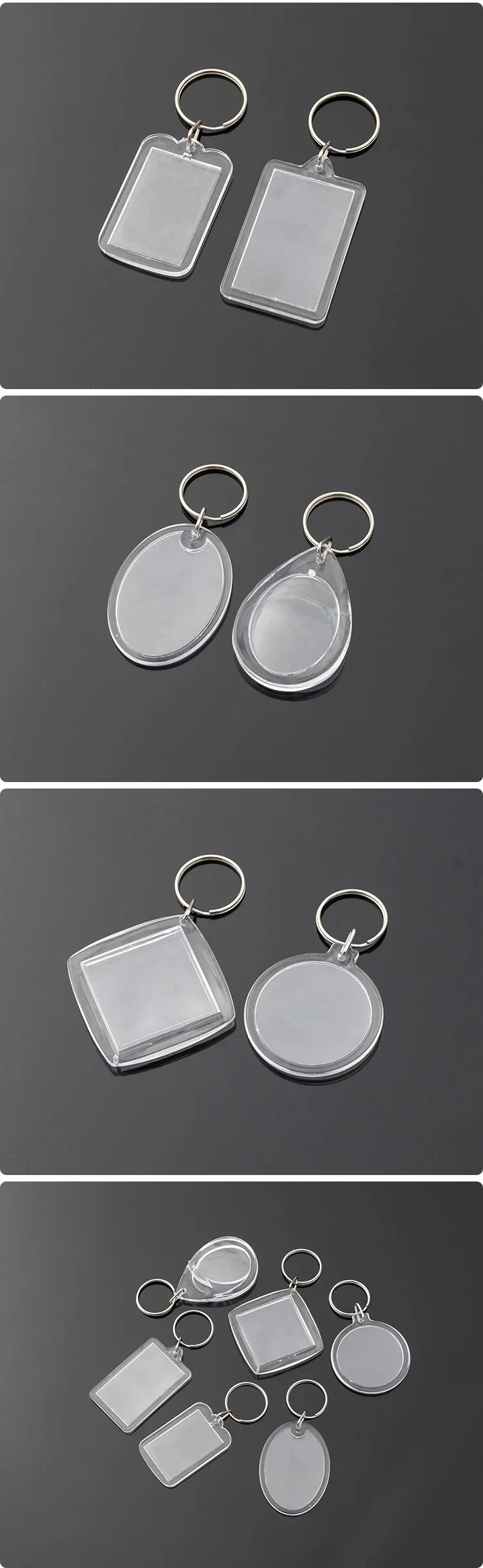 Manufacturers Supply Transparent Photo Frame Keychain Gift Blank