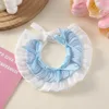 Pañuelo de seda azul y blanco