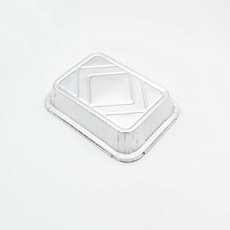Supermarket Custom Christmas Wedding Party Packaging Food Use Box Baking Cupcake Takeaway Aluminium Foil Food Container With Lid manufacture