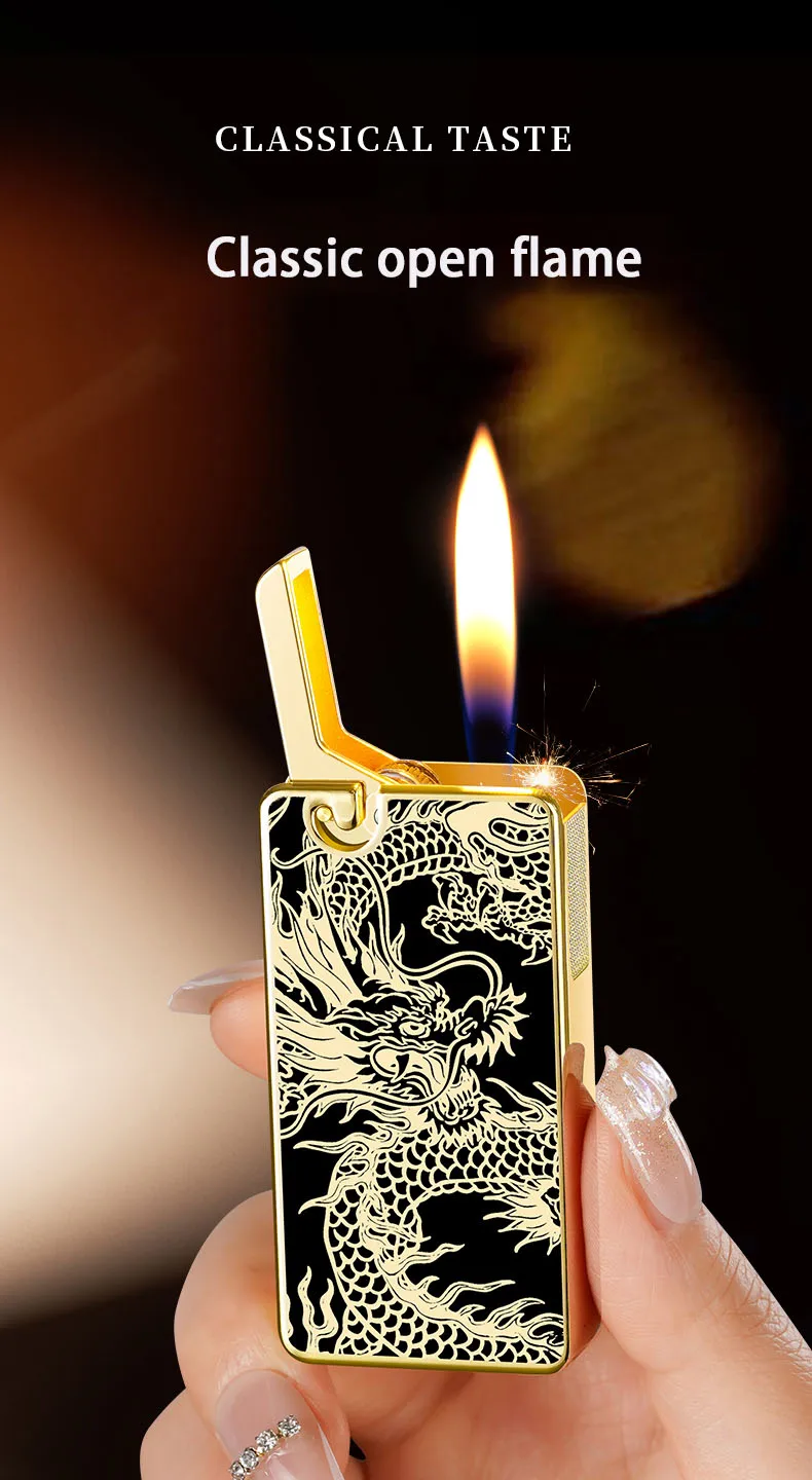 db 1576 luxury gas refillable flint lighter for cigarettes zinc alloy business gifts pretty gift box-5