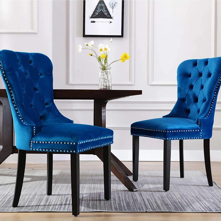 deep blue dining chairs