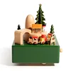Green base Christmas tree train