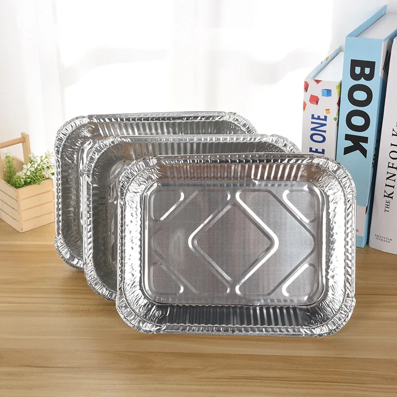 Rectangular Disposable Aluminum Foil Pan Take Out Food Containers