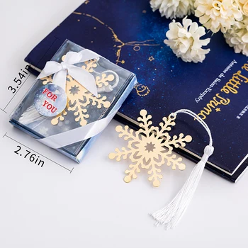 New Winter Wedding Favors Golden Snowflake Bookmark Birthday Party Giveaways For Guest
