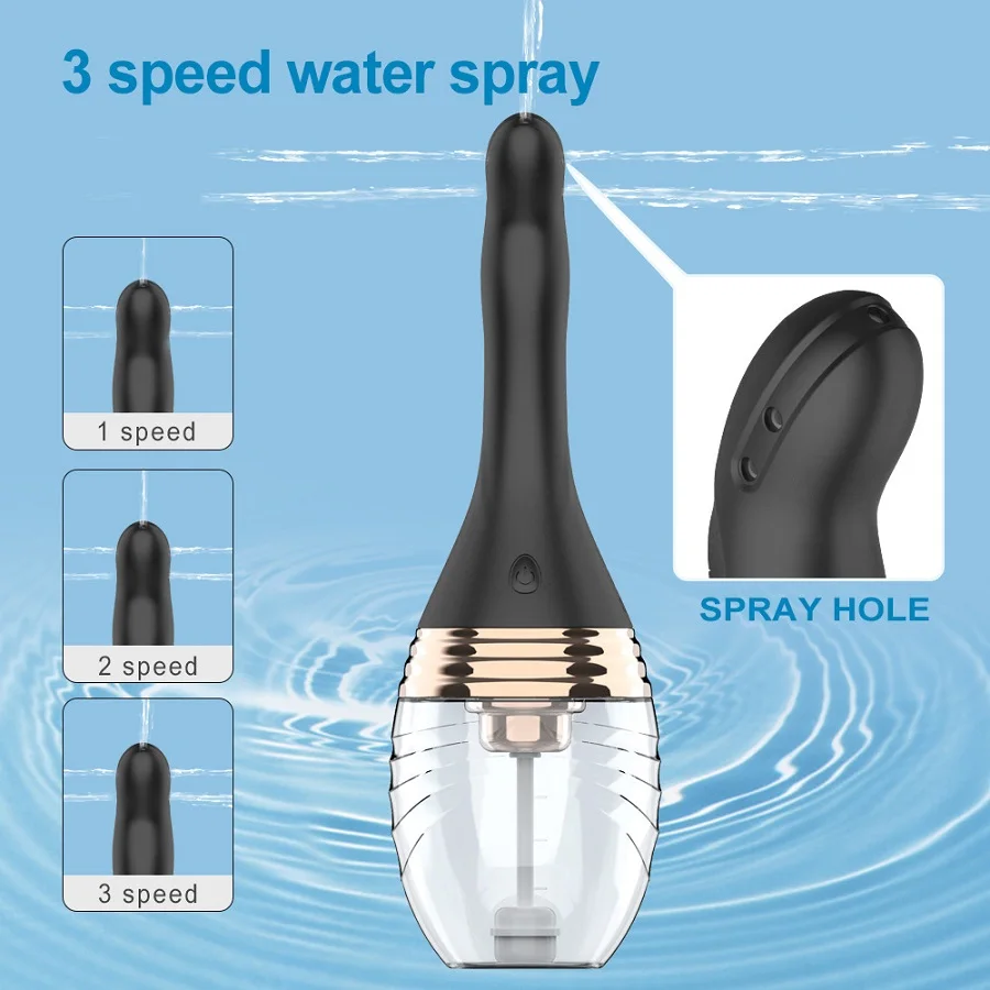Bulb Design Automatic Electric Ball Enema Vagina Anal Cleaner Douche Anal Sex Toy for Men Women