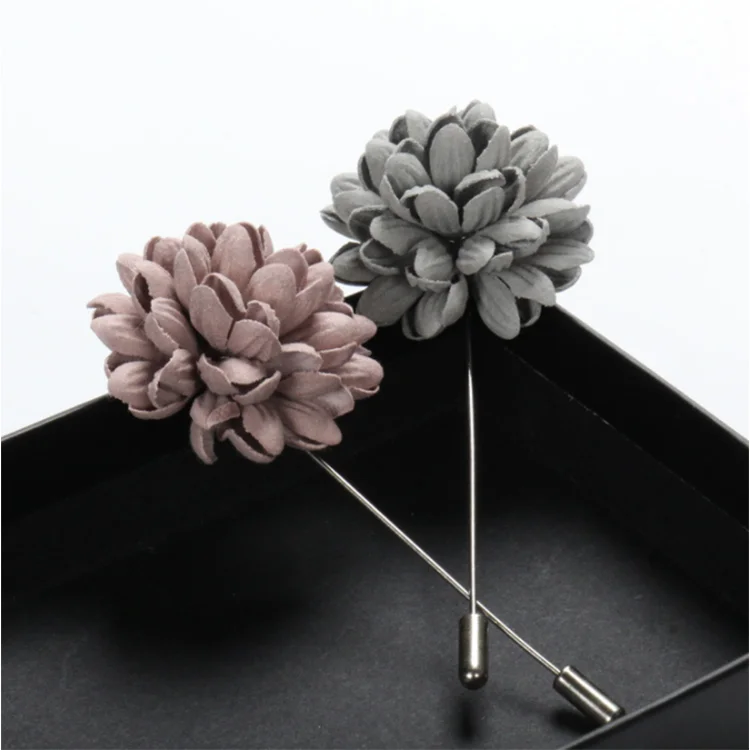 Promotional custom designer anniversary wedding brooch flower lapel pins for men suit details