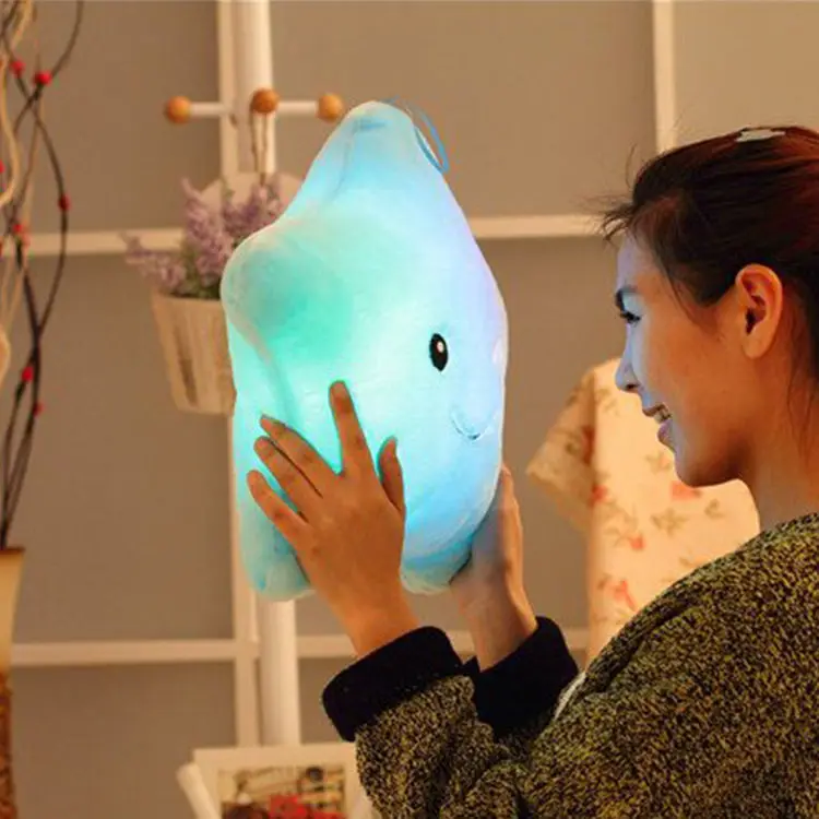 Music Light Up Pillow Five Pointed Star Luminous Plush Kids Toy Twinkle