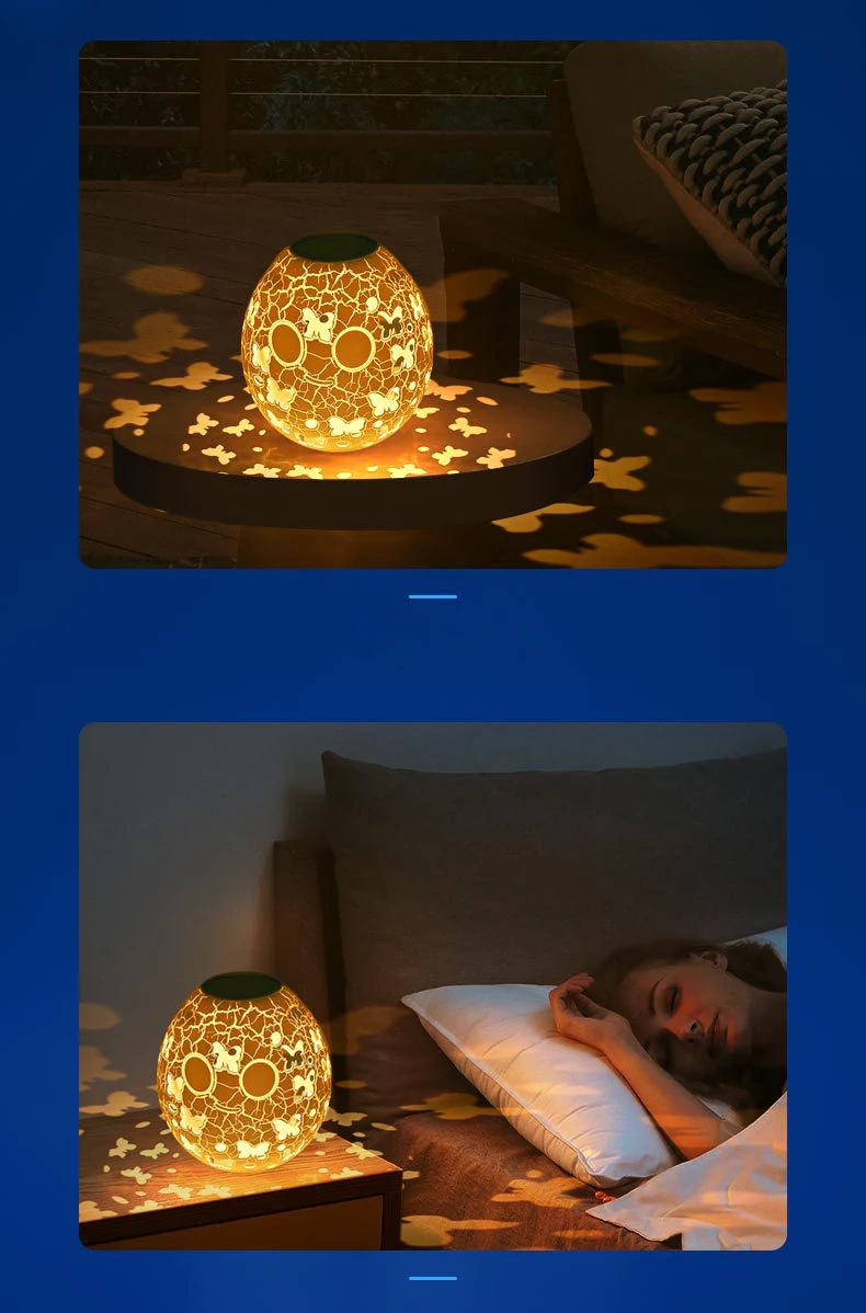 Stock New Egg Shape Projector Atmosphere Light Decoration Tumbler Light RGB Remote Control Star Kids Night Light manufacture