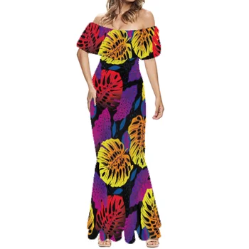 Samoa Prom Polynesian Puletasi Samoan Prom Dresses 2023 Casual Floral Long Dress ...