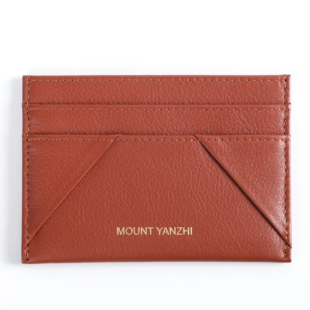 Custom Stylish Full Grain Leather Card Holder Luxury Rfid Blocking Designer Cardholder High Graded Trading Card Sleeves