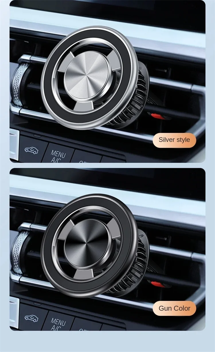 Metal güçlü manyetik anti-sonbahar araba hava çıkış braketi iPhone için 360 rotasyon araba Mini hava çıkışı cep telefon tutucu destekler