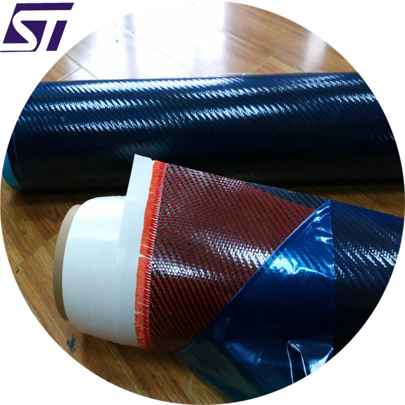 Высокопроизводительная углеродная и красная арамидная гибридная ткань Prepreg