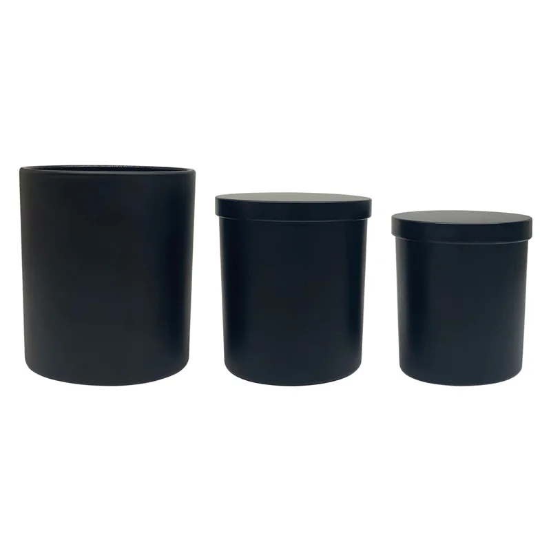 Vintage Transparent Frosted Matte Black White Glass 8 Oz 10 Oz Candle Jar With Lids Buy 10 Oz