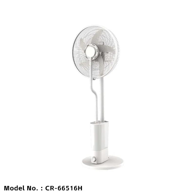 New Arrival 2 in 1 Rechargeable Solar Standing  Water Mist Fan with Remote Humidifier Use