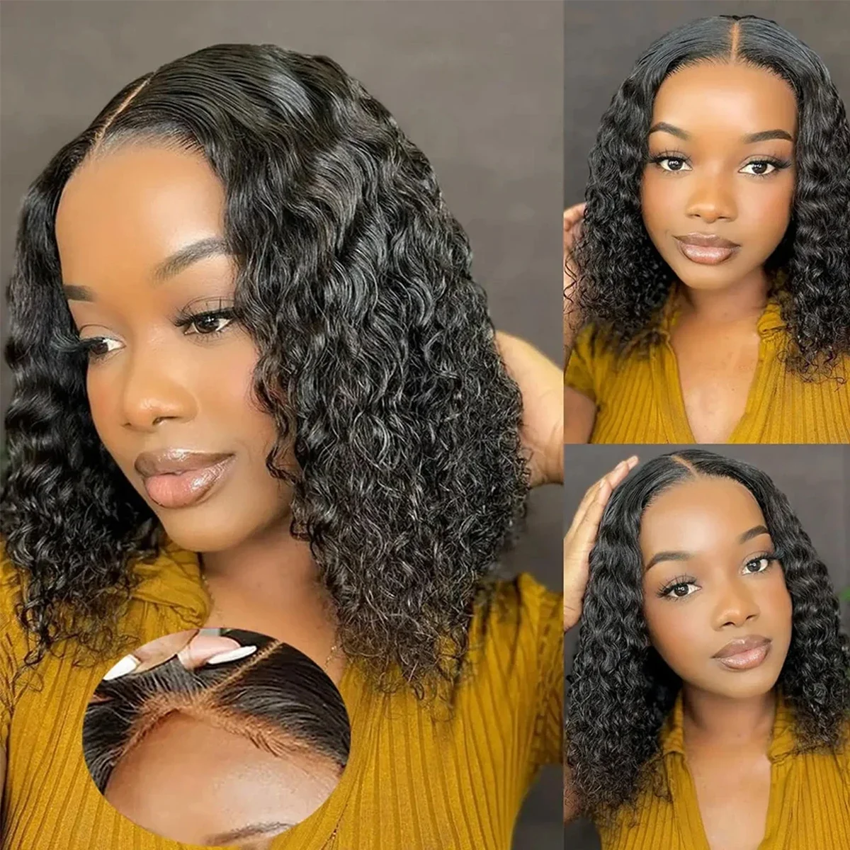 Parrucca bob lace front in capelli veri deep wave, pre-pizzicata_voghion.com