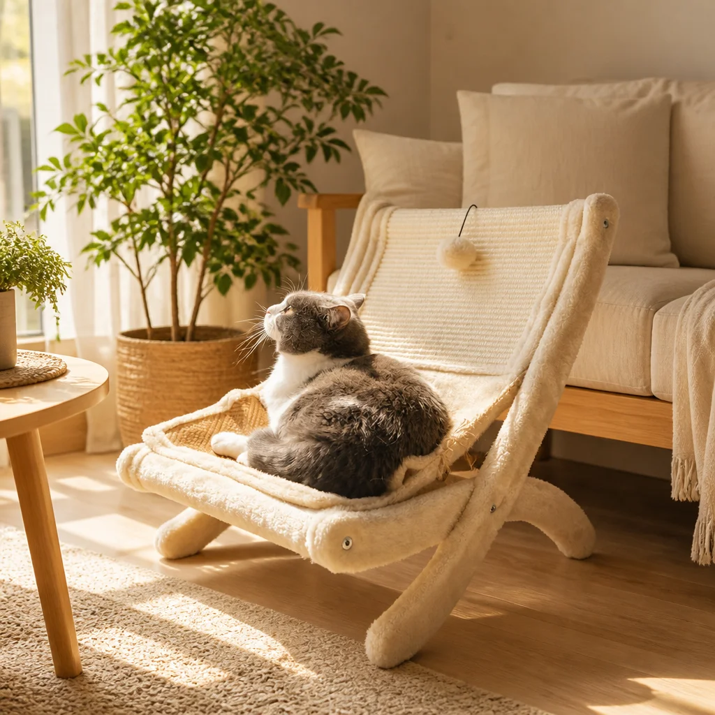 Custom Wooden Cat Lounger Bed Sisal — Product details 2