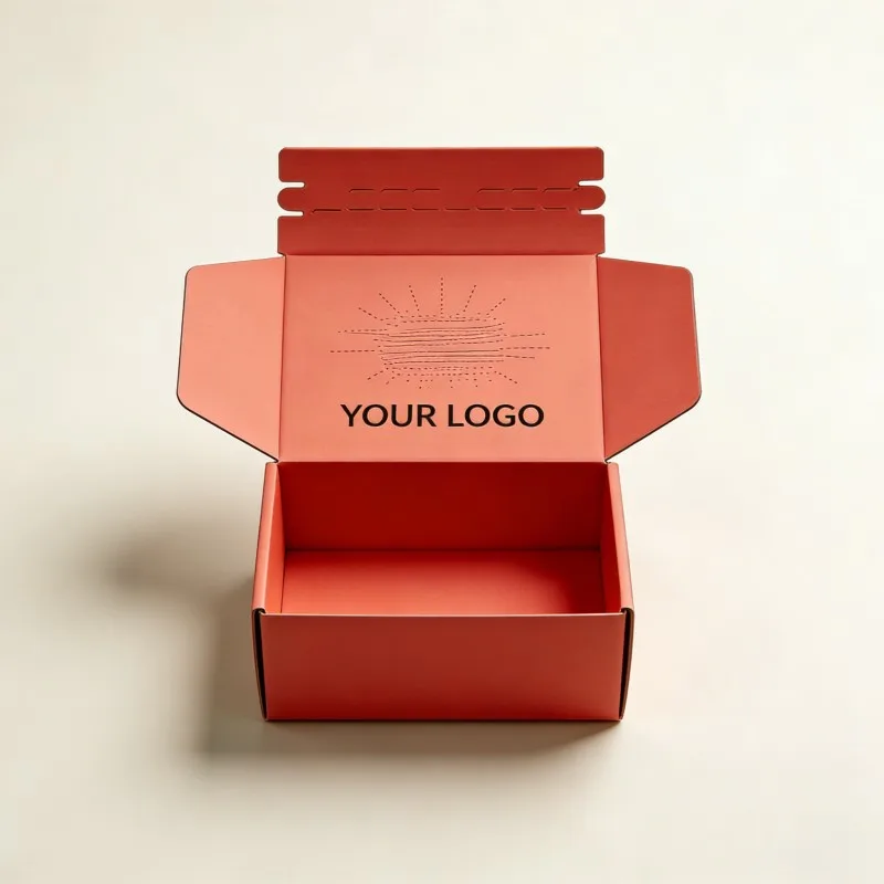 Custom Printed Tape Zipper Packaging Box Durable Kraft Paper Shipping Mail Box Recyclable Corrugated Cardboard Paper Gift Box