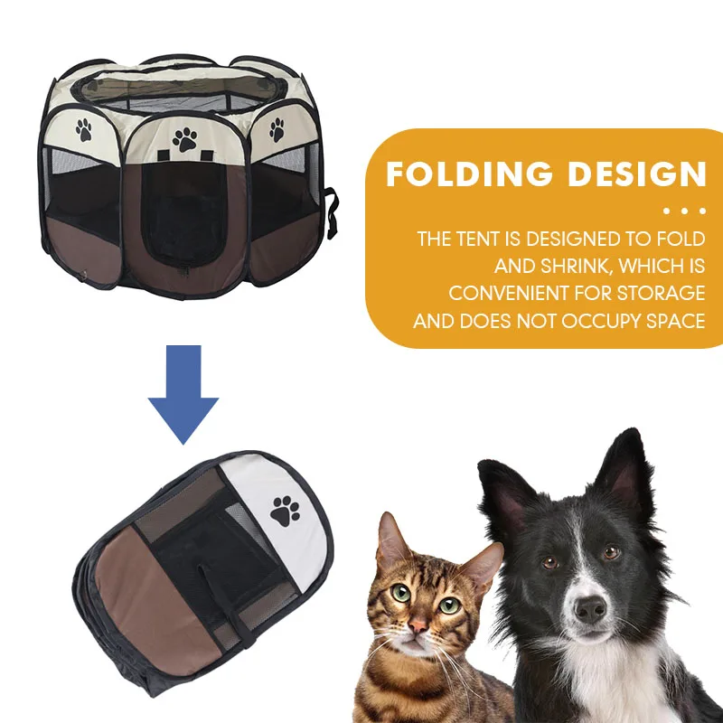 Multifunctional camping summer breathable travel portable outdoor durable foldable cat cage dog steel wires pet tent house details