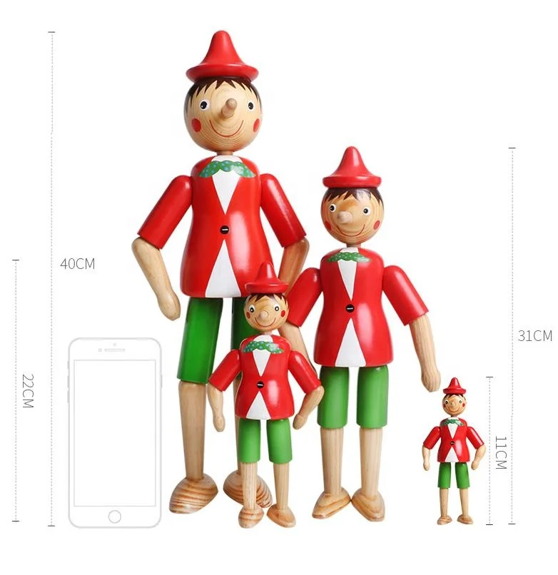 Персонализированная марионетка в итальянском стиле, милые деревянные Пиноккио-украшения, деревянная Пиноккио-марионетка