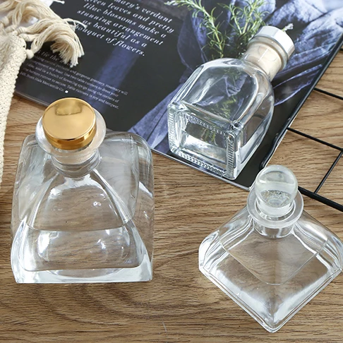 Bouteille de diffuseur de roseau en verre vide en forme de tente transparente de haute qualité de 50 ml, 100 ml, 150 ml, 250 ml