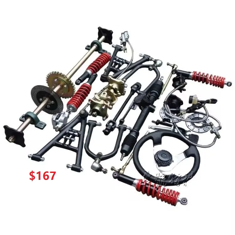 GO Karting ATV UTV Buggy with 100CM Rear Axle Sprocket Brake Disc Rotor 5 Inch Rim Wheel Drift Trike New Condition Metal Cover