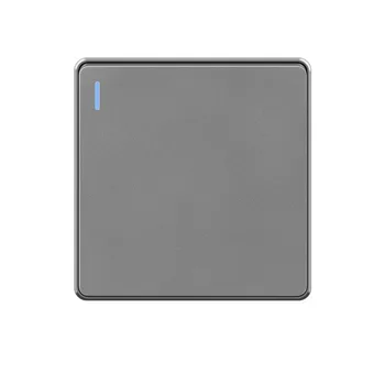 High quality wall switch UK 13A 1 gang 1 way or 1 gang 2 way or 1 gang 3 way switched socket grey matte pc panel