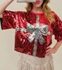 Red and silver bow