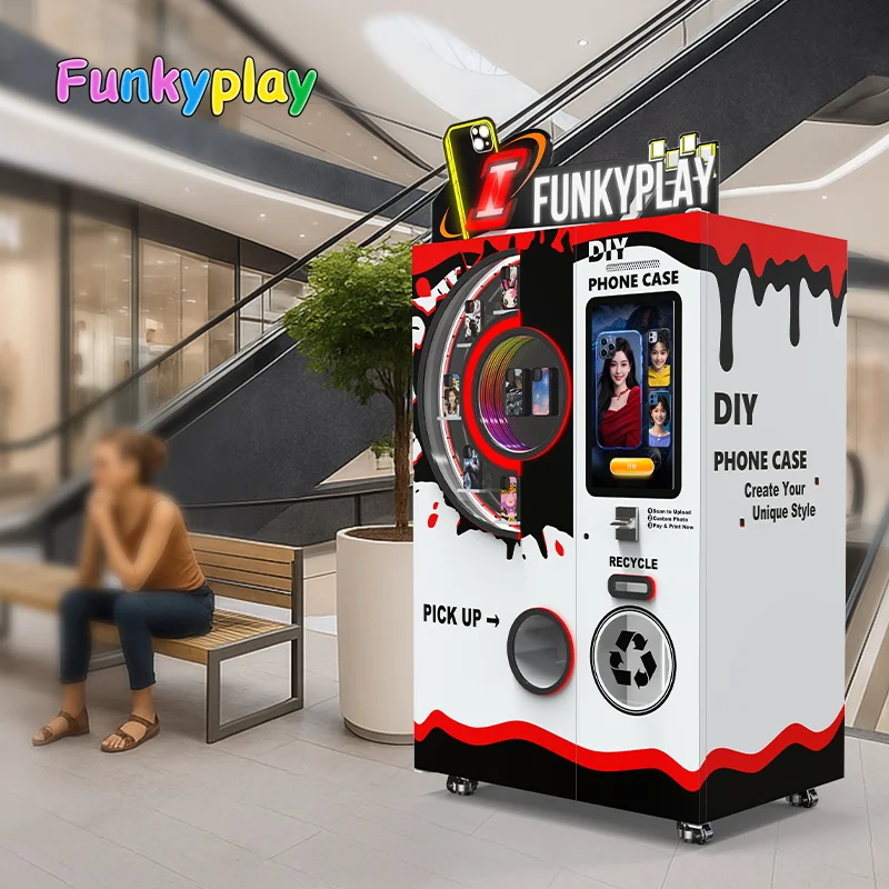 Funkyplay Glossy Office Building Phone Case Vending Machine UV Printing Technology Automatic Function with SDK