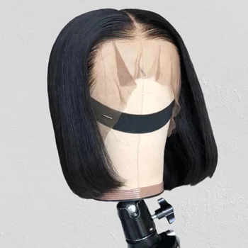 13*4frontal Lace Wig Straight Bob Full Density Brazilian Human Hair Wigs 100%human Hair