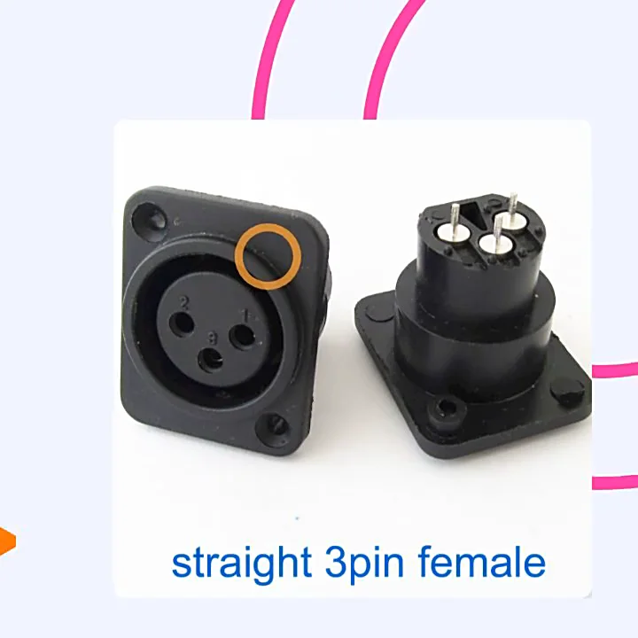 Xlr Connector Right Angle Vertical Panel Mount Chassis Amplifier