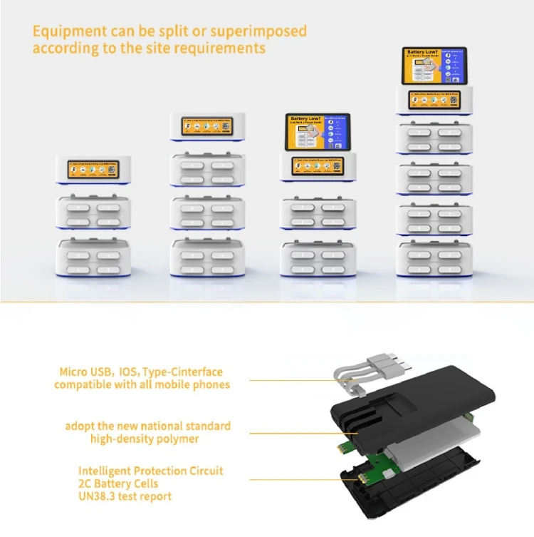 Phone Mobile Charger Shared Kiosk Power Bank Rental Sharing Station Supplier