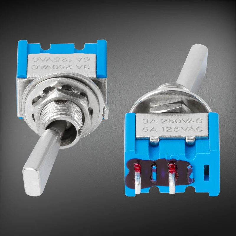 CESFONJER Mini Interruttore a levetta, 3 Pin 3 Position Mini Toggle Switch, AC 125V 6A / 250V 2A