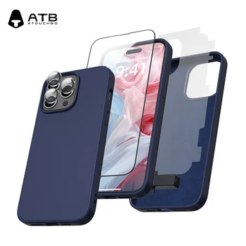 ATB Silicone Case Set with Screen Protector Cell Phone Accessories All in 1 sets for Iphone 16 15 14 Wholesale