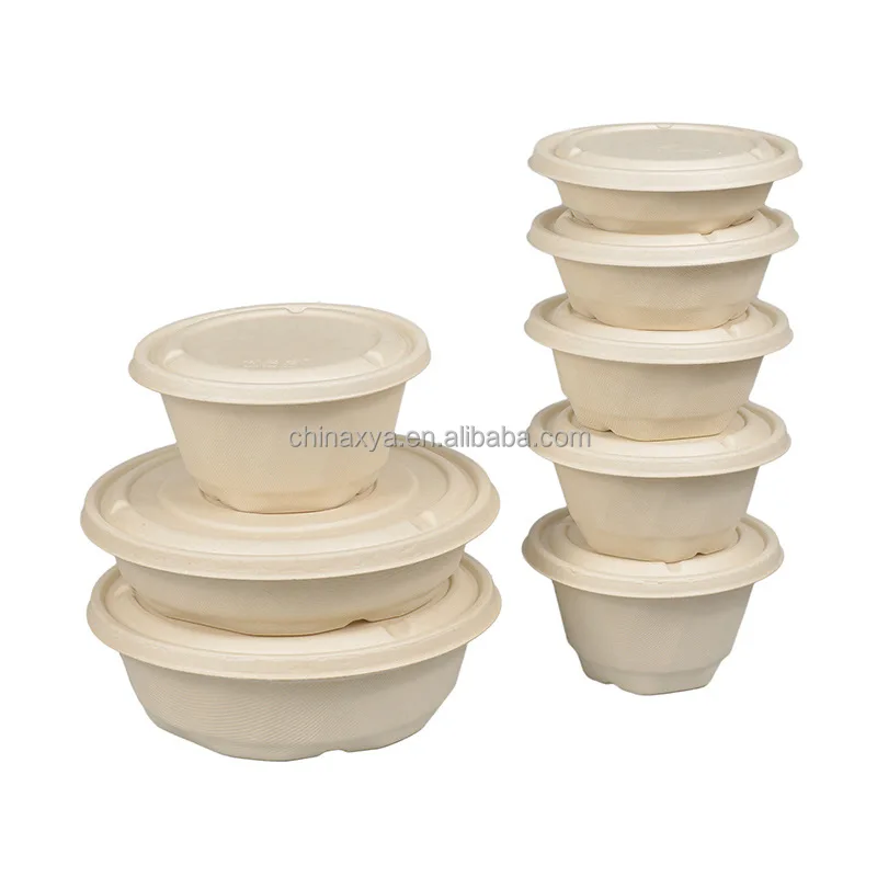 12OZ Sugarcane Bagasse Bowl Disposable Paper Bowl Eco Friendly Compostable Take Away Food Soup Bowl Microwave Food Container manufacture