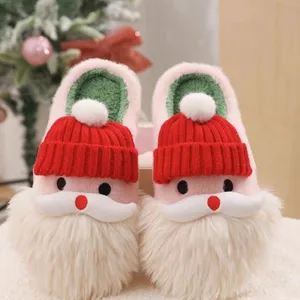2026 Newest Christmas  Plush Warm Slippers Women's Home Winter Non-slip Indoor Home Shoes for Father Christmas