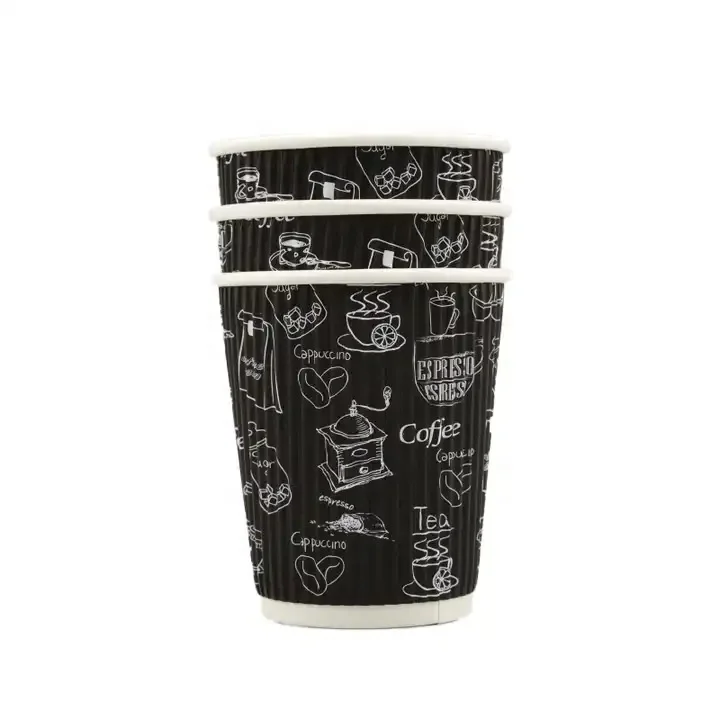 12oz Bubble Tea Paper Cups Double Wall Kraft Coffee Paper Cup - Buy ...