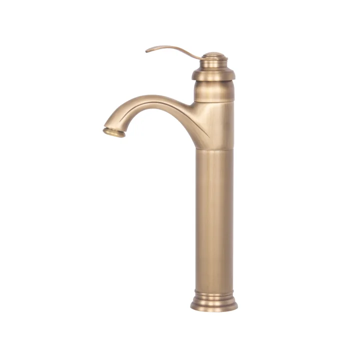 Luxury Tall Single Lever Brass Basin Tap - Bronze 