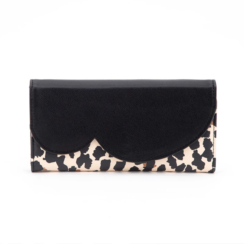 High end durable PU leather waterproof leopard print short phone wallet cutie fashion long hand bag