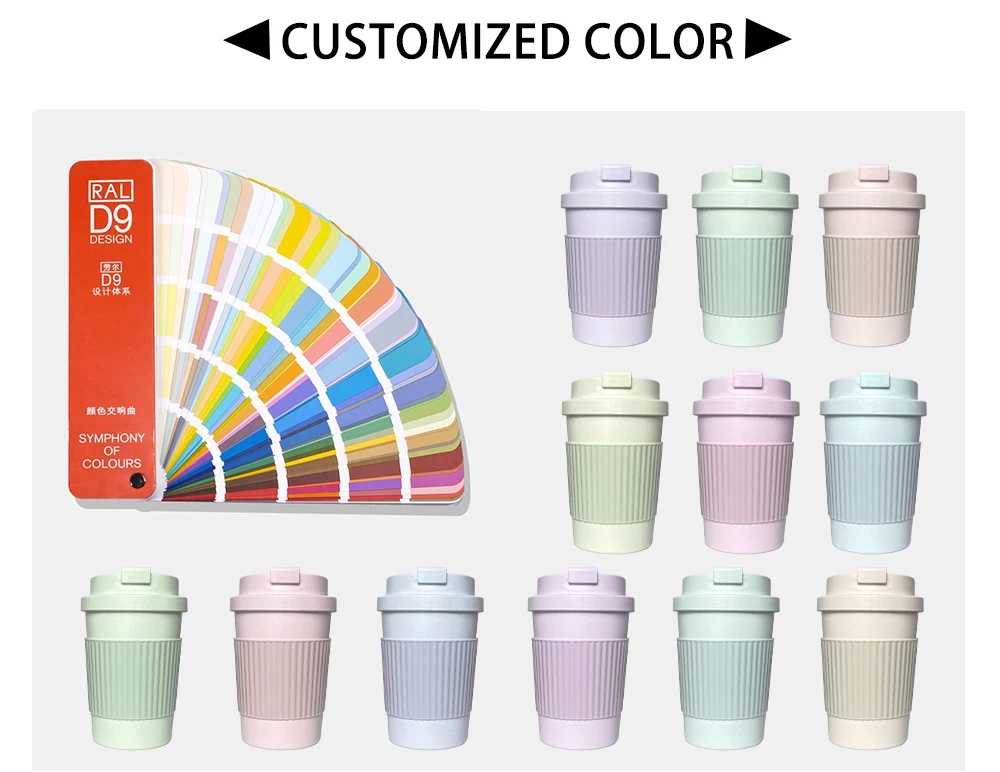 Eco-friendly 12OZ Reusable Custom Bamboo Coffee Cup with Flip Top Orange Tea Coffee Mug Cup Without Handle Travel Coffee Tumbler
