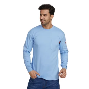 NFPA2112 Long Sleeve FR Cotton Shirt CAT 2 Flame Resistant Clothing Safety Work Clothes Fire Retardant Henley Shirt