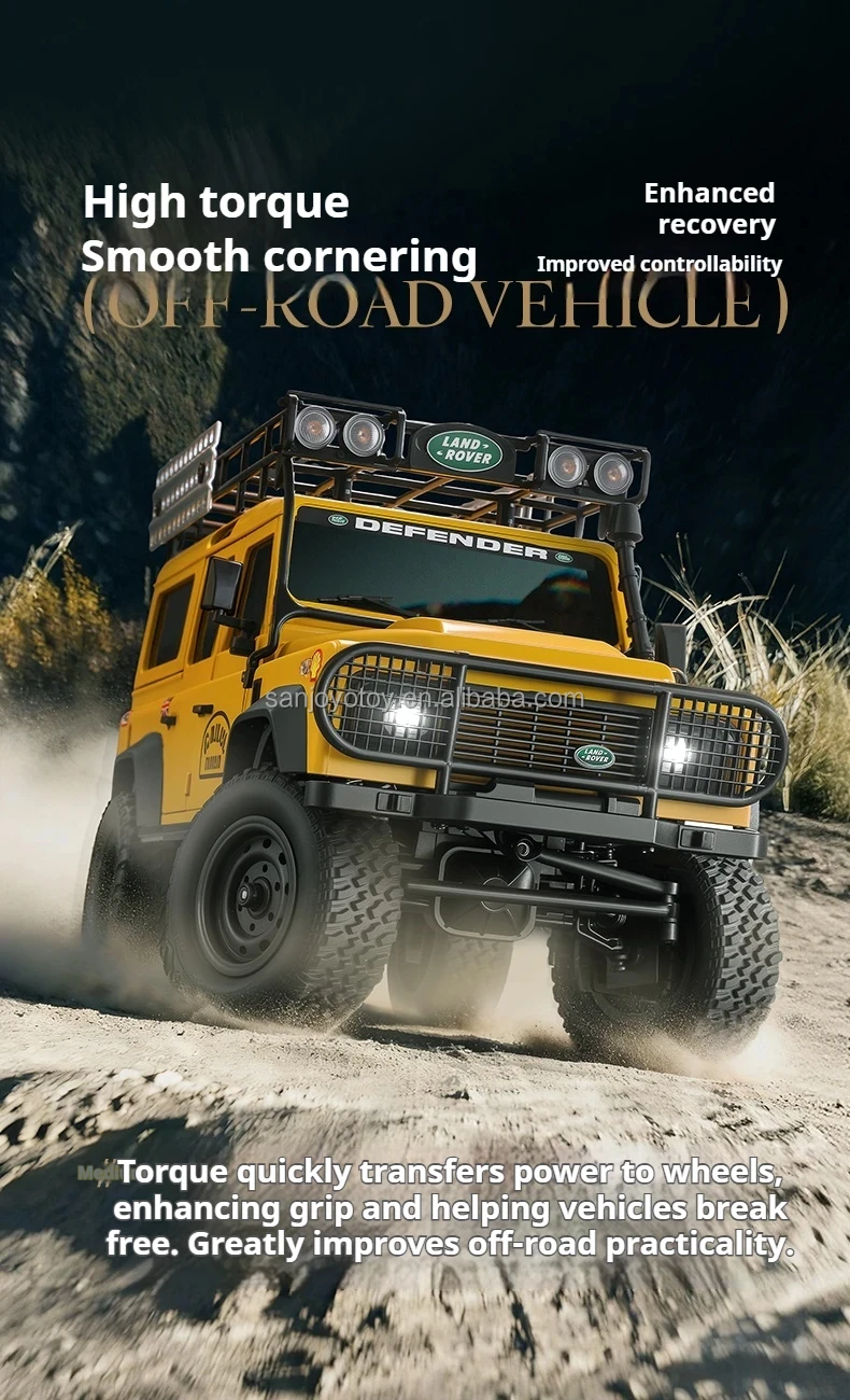 MN111C Rc Car 1:18 4WD Land Rover Defender Full Scale Off-Road Vehicle Mn Model High Speed Simulation Climbing Toys Boys Gifts