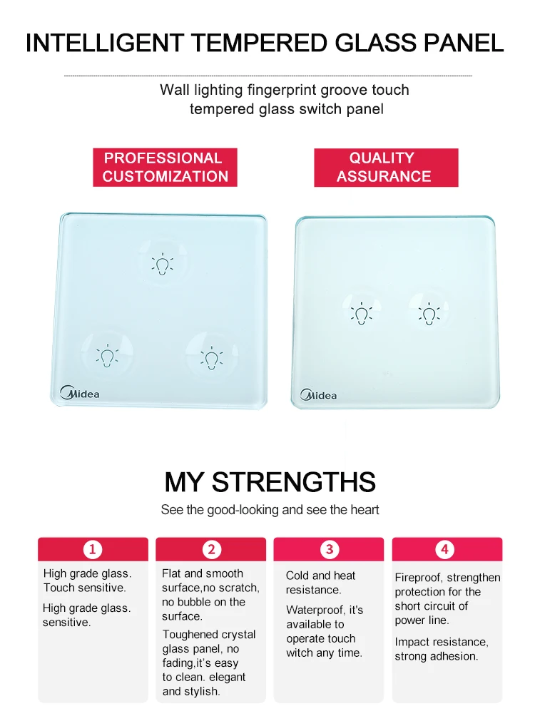 Customized smart touch switches are widely used in lighting LED socket touch switches