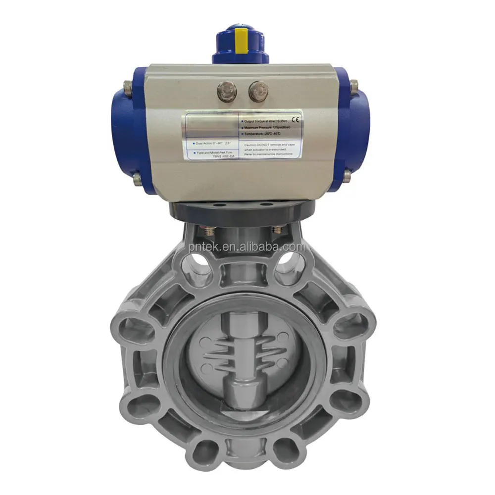 Upvc Cpvc Pneumatic Actuator Butterfly Valves Control Pvc Butterfly Valve Ball Valve Joint End