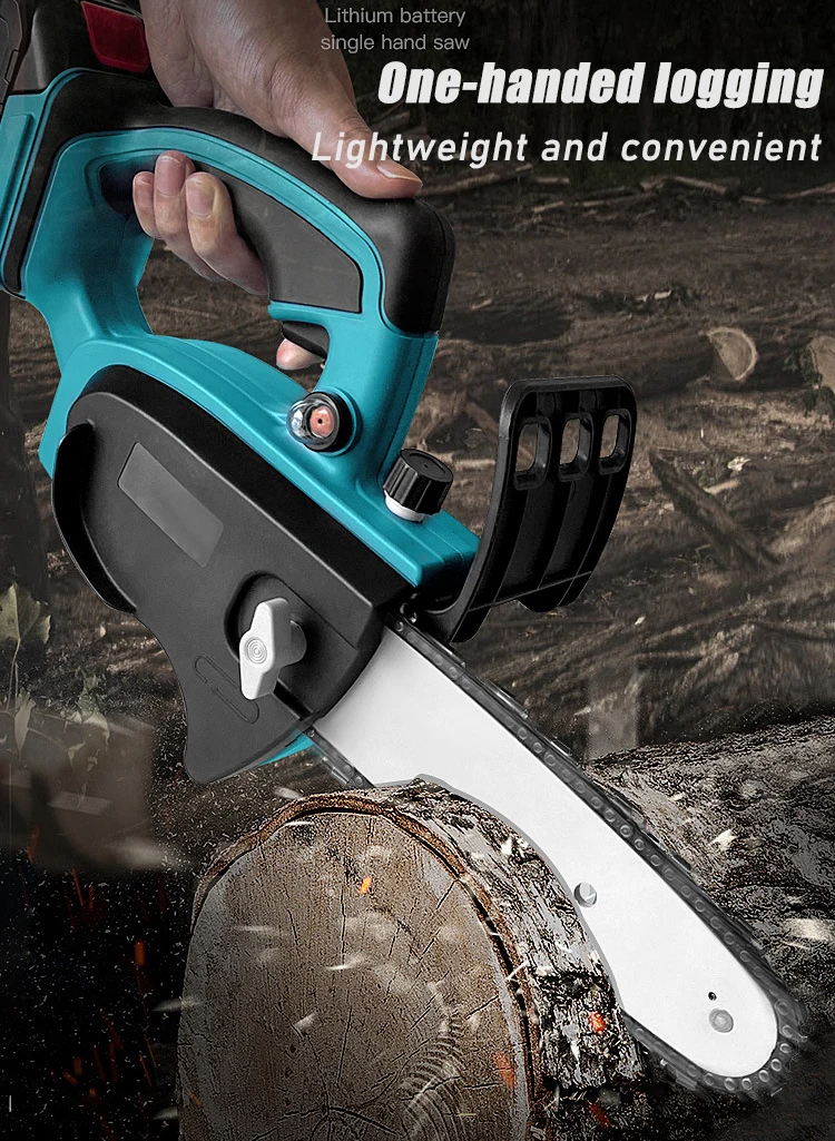 8 Inch Electric Handheld Cordless Mini Chainsaw With Rechargeable Battery
